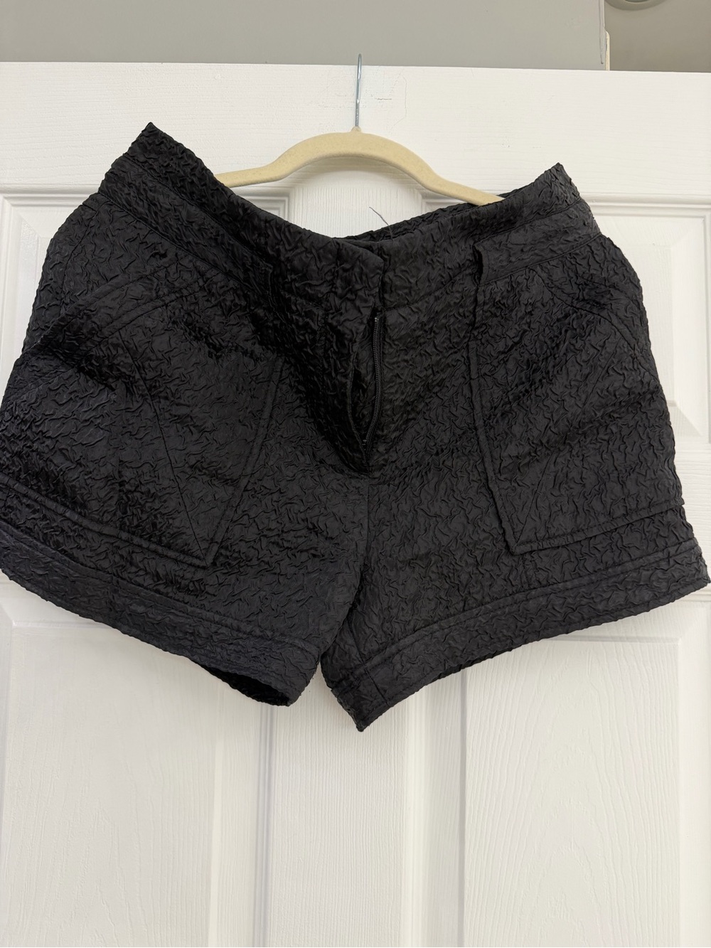 BCBGMaxAzria Black Textured High-Waist Shorts